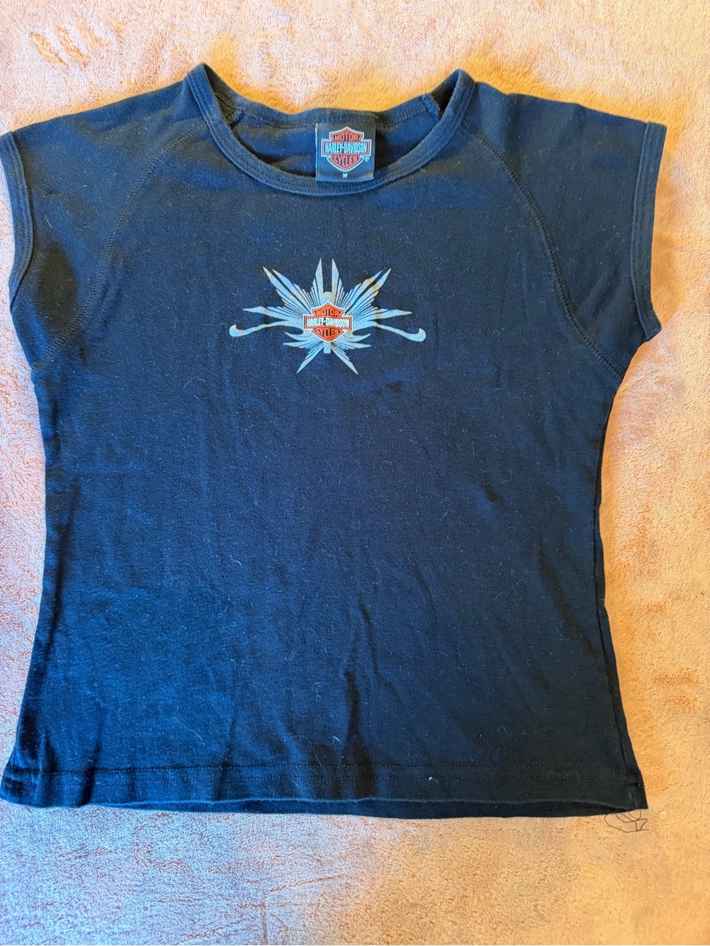 Harley-Davidson Black Kids Graphic Tee with Small Chest Emblem